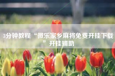 3分钟教程“微乐家乡麻将免费开挂下载	”开挂辅助