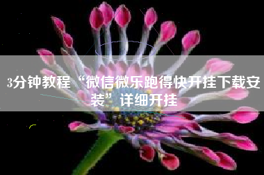 3分钟教程“微信微乐跑得快开挂下载安装”详细开挂