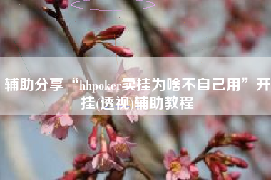 辅助分享“hhpoker卖挂为啥不自己用”开挂(透视)辅助教程