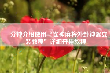 一分钟介绍使用“雀神麻将外卦神器安装教程”详细开挂教程