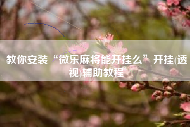 教你安装“微乐麻将能开挂么”开挂(透视)辅助教程