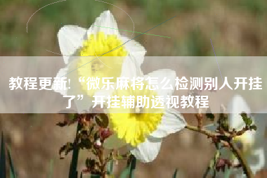 教程更新!“微乐麻将怎么检测别人开挂了”开挂辅助透视教程