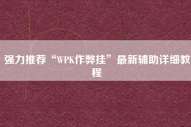 强力推荐“WPK作弊挂”最新辅助详细教程