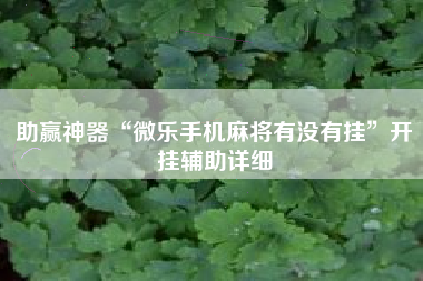 助赢神器“微乐手机麻将有没有挂”开挂辅助详细