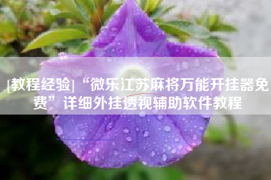 [教程经验]“微乐江苏麻将万能开挂器免费”详细外挂透视辅助软件教程