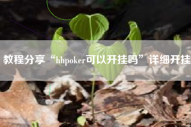 教程分享“hhpoker可以开挂吗”详细开挂