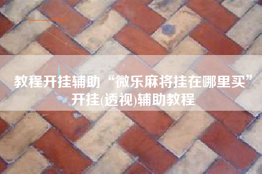 教程开挂辅助“微乐麻将挂在哪里买”开挂(透视)辅助教程