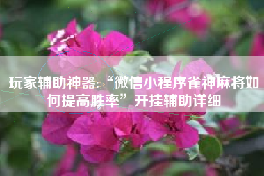 玩家辅助神器:“微信小程序雀神麻将如何提高胜率”开挂辅助详细