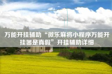 万能开挂辅助“微乐麻将小程序万能开挂器是真假”开挂辅助详细