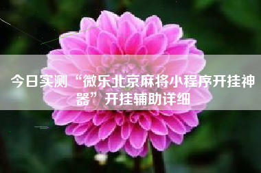 今日实测“微乐北京麻将小程序开挂神器”开挂辅助详细