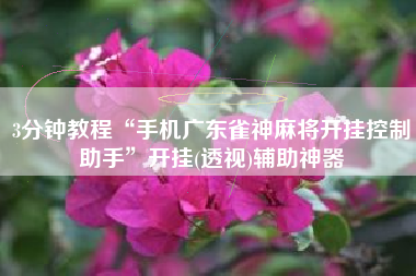 3分钟教程“手机广东雀神麻将开挂控制助手”开挂(透视)辅助神器