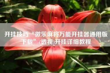 开挂技巧“微乐麻将万能开挂器通用版下载	”(透视)开挂详细教程