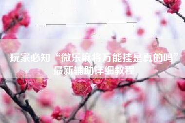 玩家必知“微乐麻将万能挂是真的吗”最新辅助详细教程