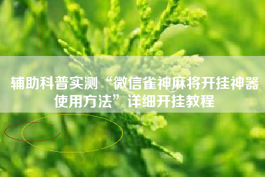 辅助科普实测“微信雀神麻将开挂神器使用方法”详细开挂教程