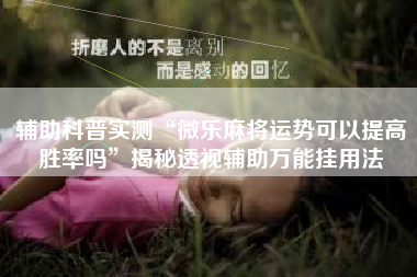 辅助科普实测“微乐麻将运势可以提高胜率吗”揭秘透视辅助万能挂用法