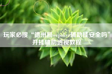 玩家必搜“德州局wepoker辅助挂安全吗”开挂辅助透视教程