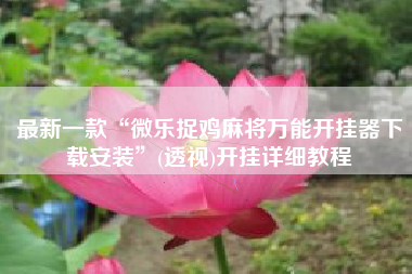 最新一款“微乐捉鸡麻将万能开挂器下载安装”(透视)开挂详细教程