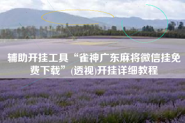 辅助开挂工具“雀神广东麻将微信挂免费下载	”(透视)开挂详细教程