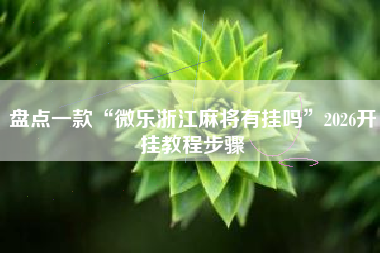 盘点一款“微乐浙江麻将有挂吗”2026开挂教程步骤