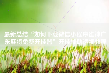 最新总结“如何下载微信小程序雀神广东麻将免费开挂器	”开挂辅助透视教程