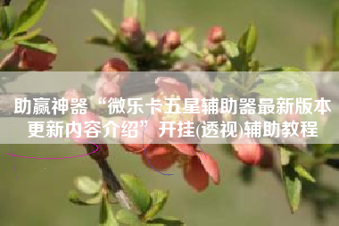 助赢神器“微乐卡五星辅助器最新版本更新内容介绍”开挂(透视)辅助教程