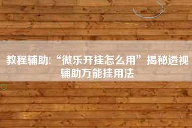 教程辅助!“微乐开挂怎么用	”揭秘透视辅助万能挂用法