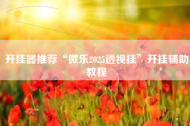 开挂器推荐“微乐2025透视挂	”开挂辅助教程