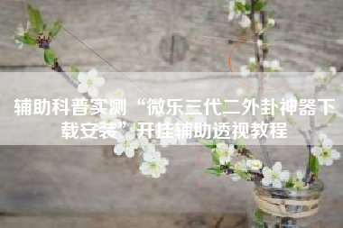 辅助科普实测“微乐三代二外卦神器下载安装”开挂辅助透视教程