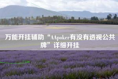 万能开挂辅助“AApoker有没有透视公共牌”详细开挂