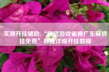 实测开挂辅助:“微信游戏雀神广东麻将挂免费”有挂详细开挂教程