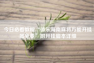 今日必看教程“微乐海南麻将万能开挂器免费”附开挂脚本详细