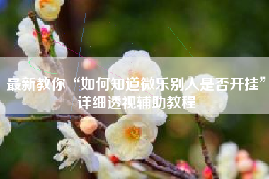 最新教你“如何知道微乐别人是否开挂”详细透视辅助教程