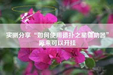 实测分享“如何使用德扑之星辅助器”原来可以开挂