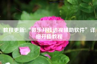 教程更新!“微乐开挂透视辅助软件	”详细开挂教程