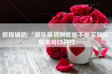 教程辅助!“微乐麻将到底能不能买到挂	”原来可以开挂