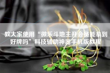 教大家使用“微乐斗地主开会员能拿到好牌吗”科技辅助神器手机版教程