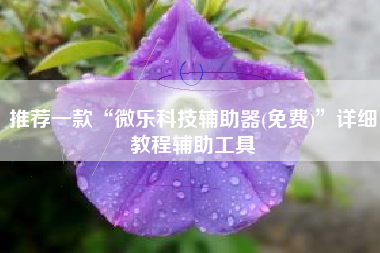 推荐一款“微乐科技辅助器(免费)	”详细教程辅助工具