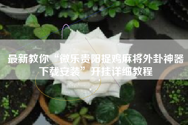 最新教你“微乐贵阳捉鸡麻将外卦神器下载安装”开挂详细教程