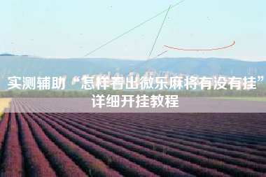 实测辅助“怎样看出微乐麻将有没有挂”详细开挂教程