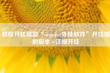 教程开挂辅助“wepoker外挂软件	”开挂辅助脚本+详细开挂