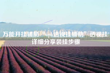 万能开挂辅助“wpk透视挂辅助”透视挂!详细分享装挂步骤