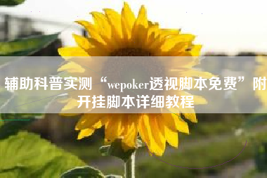 辅助科普实测“wepoker透视脚本免费”附开挂脚本详细教程