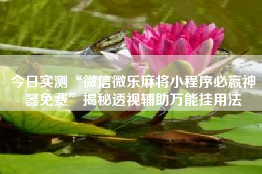 今日实测“微信微乐麻将小程序必赢神器免费	”揭秘透视辅助万能挂用法