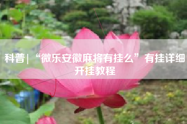 科普|“微乐安徽麻将有挂么”有挂详细开挂教程