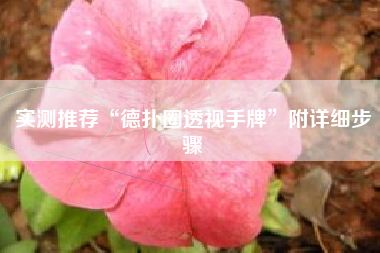 实测推荐“德扑圈透视手牌”附详细步骤