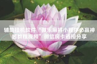 辅助挂机软件“微乐麻将小程序必赢神器教程视频”微信房卡链接分享