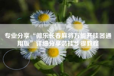 专业分享“微乐长春麻将万能开挂器通用版	”详细分享装挂步骤教程