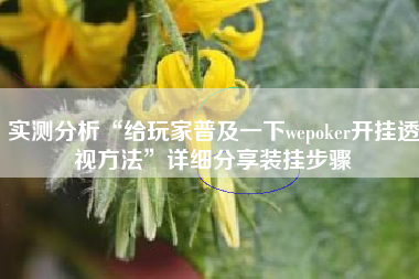 实测分析“给玩家普及一下wepoker开挂透视方法”详细分享装挂步骤