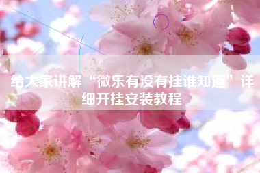 给大家讲解“微乐有没有挂谁知道”详细开挂安装教程