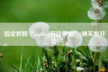 指定教程“aapoker开挂神器”(确实能开挂)